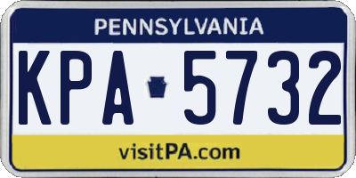 PA license plate KPA5732
