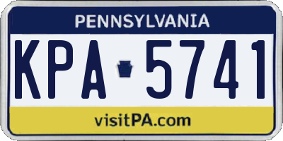PA license plate KPA5741