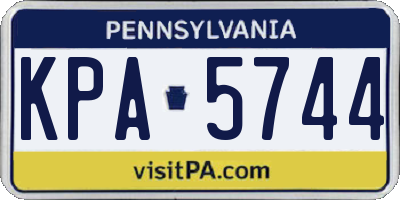 PA license plate KPA5744