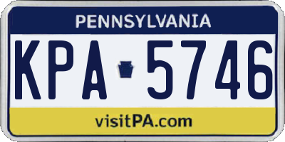 PA license plate KPA5746