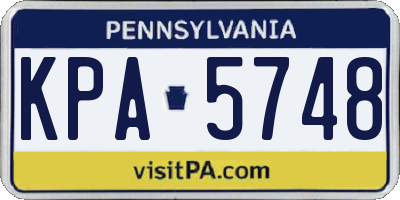PA license plate KPA5748