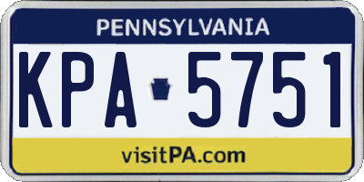 PA license plate KPA5751