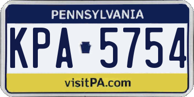 PA license plate KPA5754