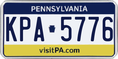 PA license plate KPA5776