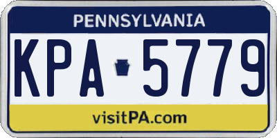 PA license plate KPA5779