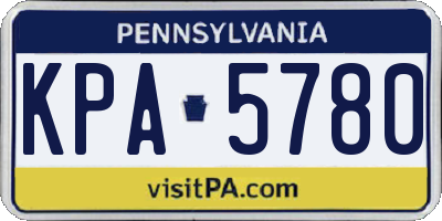 PA license plate KPA5780