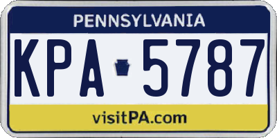 PA license plate KPA5787