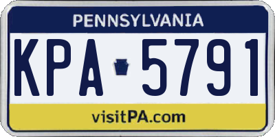 PA license plate KPA5791