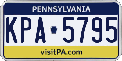 PA license plate KPA5795