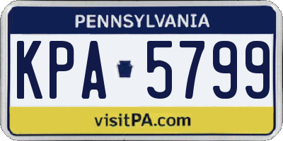 PA license plate KPA5799
