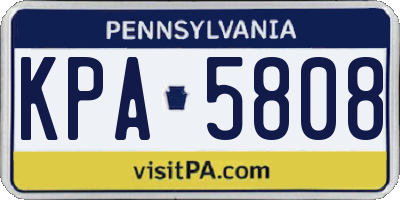 PA license plate KPA5808
