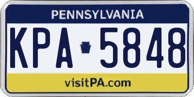 PA license plate KPA5848