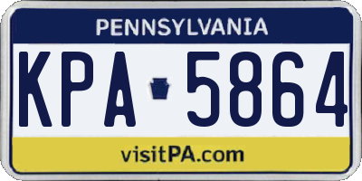 PA license plate KPA5864