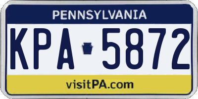 PA license plate KPA5872