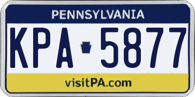 PA license plate KPA5877