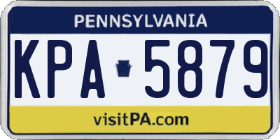 PA license plate KPA5879