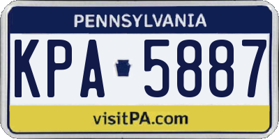 PA license plate KPA5887