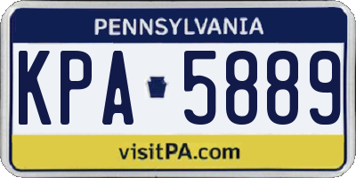 PA license plate KPA5889