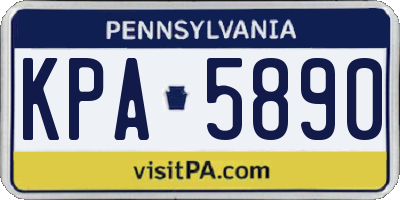 PA license plate KPA5890