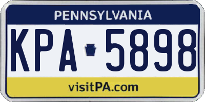 PA license plate KPA5898