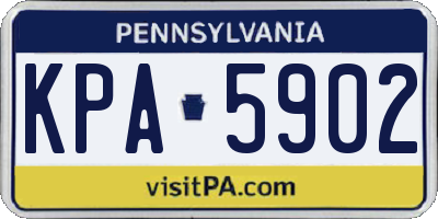 PA license plate KPA5902