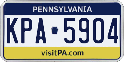 PA license plate KPA5904
