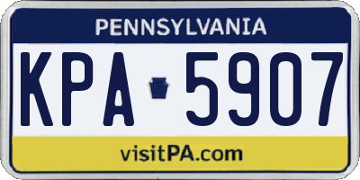 PA license plate KPA5907