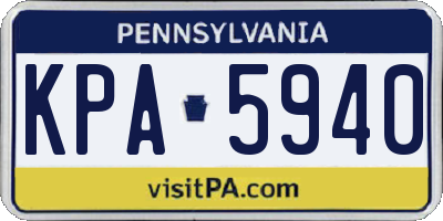 PA license plate KPA5940