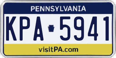 PA license plate KPA5941