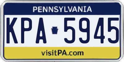 PA license plate KPA5945
