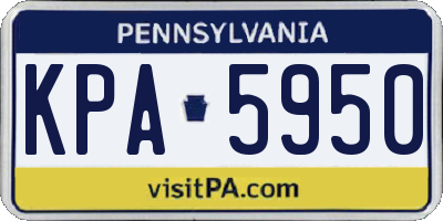 PA license plate KPA5950