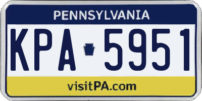 PA license plate KPA5951