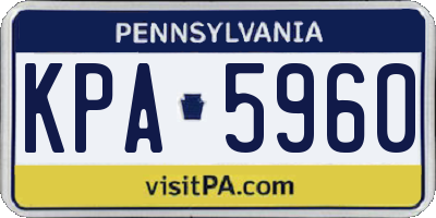 PA license plate KPA5960