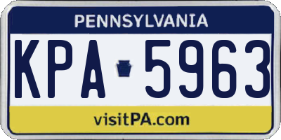 PA license plate KPA5963
