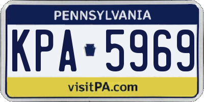 PA license plate KPA5969