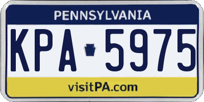 PA license plate KPA5975
