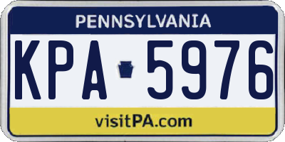 PA license plate KPA5976