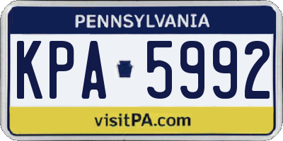PA license plate KPA5992