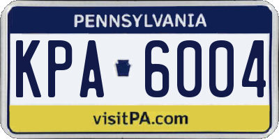 PA license plate KPA6004