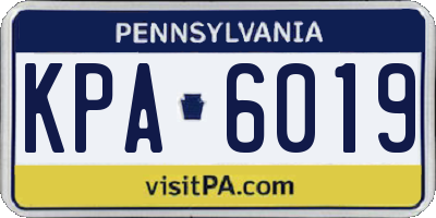 PA license plate KPA6019