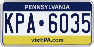 PA license plate KPA6035