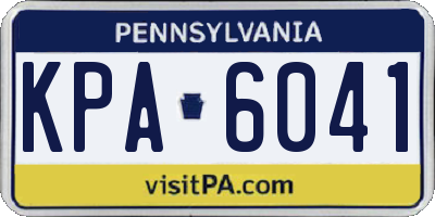 PA license plate KPA6041