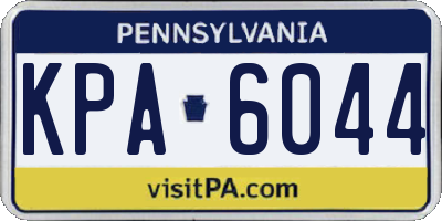 PA license plate KPA6044