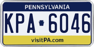 PA license plate KPA6046