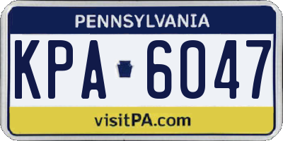 PA license plate KPA6047