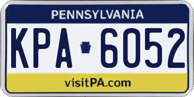 PA license plate KPA6052