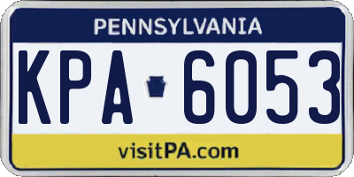PA license plate KPA6053