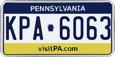 PA license plate KPA6063