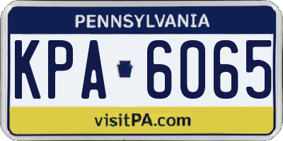 PA license plate KPA6065
