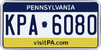 PA license plate KPA6080